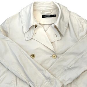 Lauren Ralph Lauren Women’s Double Breasted Cotton Jacket Off-White Size 8